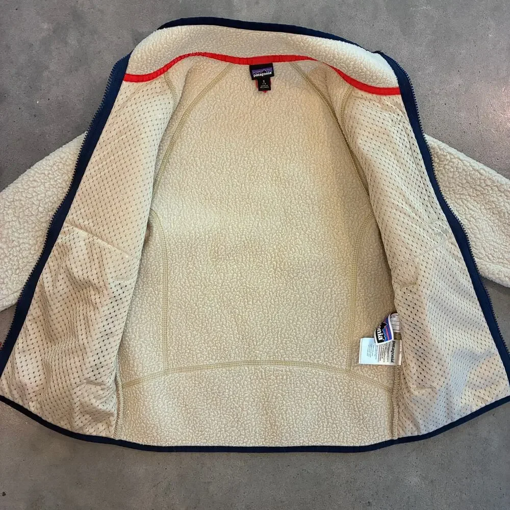 Patagonia Reto Pile Sherpa full zip Jacket Boys small 7-8 outerwear sweater